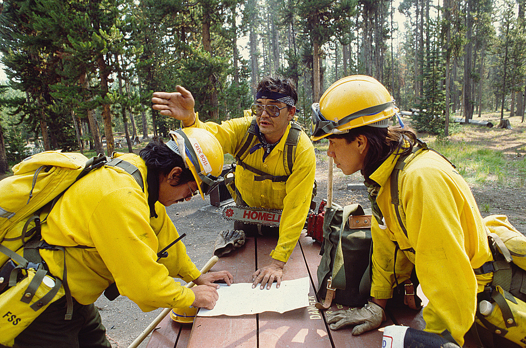 A fire crew from Ft. Washakie